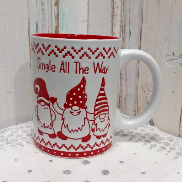 Other - "Single All The Way" Gnome Christmas Coffee/Cocoa Mug